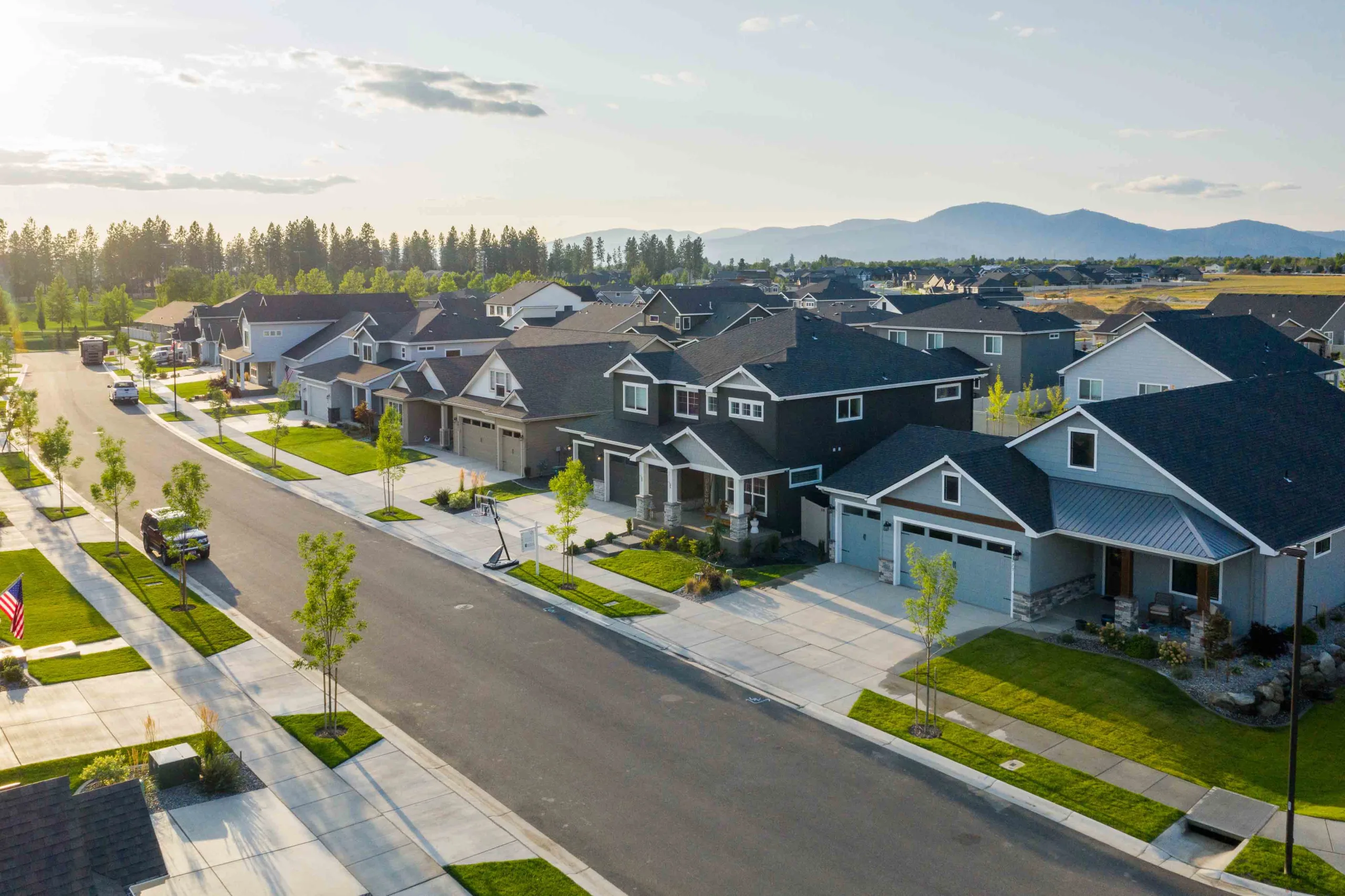 Newer-construction residential neighborhood